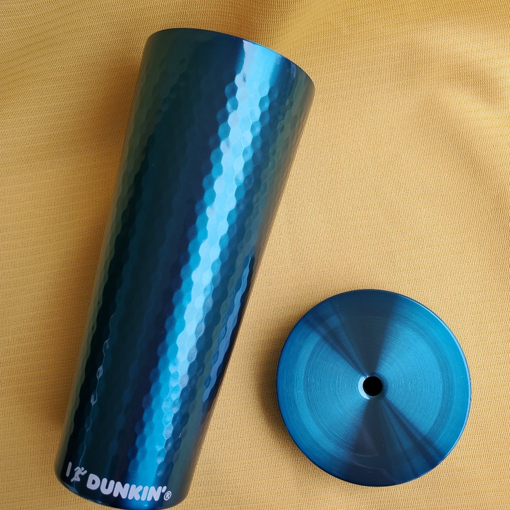24oz Dunkin Donuts Hammered Stainless Sipper Tumbler Cup